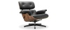 Chaise longue de style Eames 670 Italian Leather/Black/Rosewood image.
