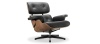 Eames stil Lounge Chair 670 Italian Leather/Black/Walnut Veneer image.